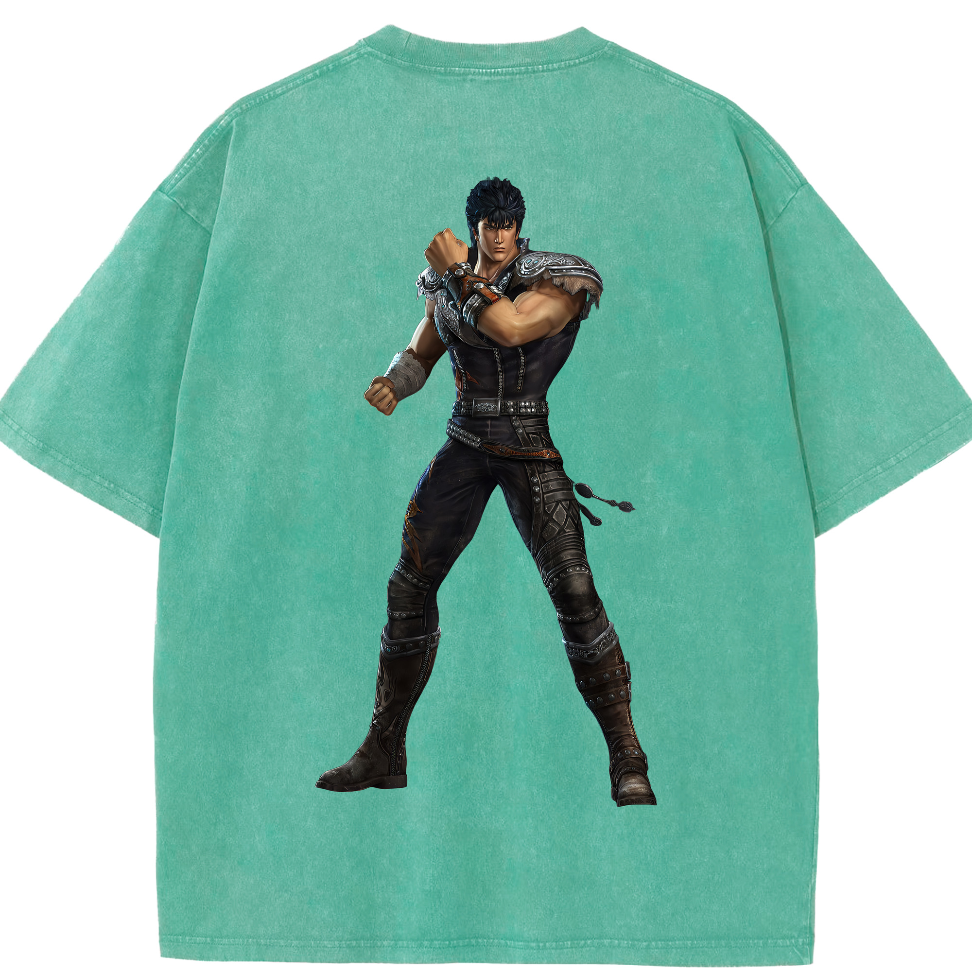 （画像用） 北斗の拳 Fist of the North Star 綿100% ヴィンテージ風 半袖Tシャツ（背面プリント）